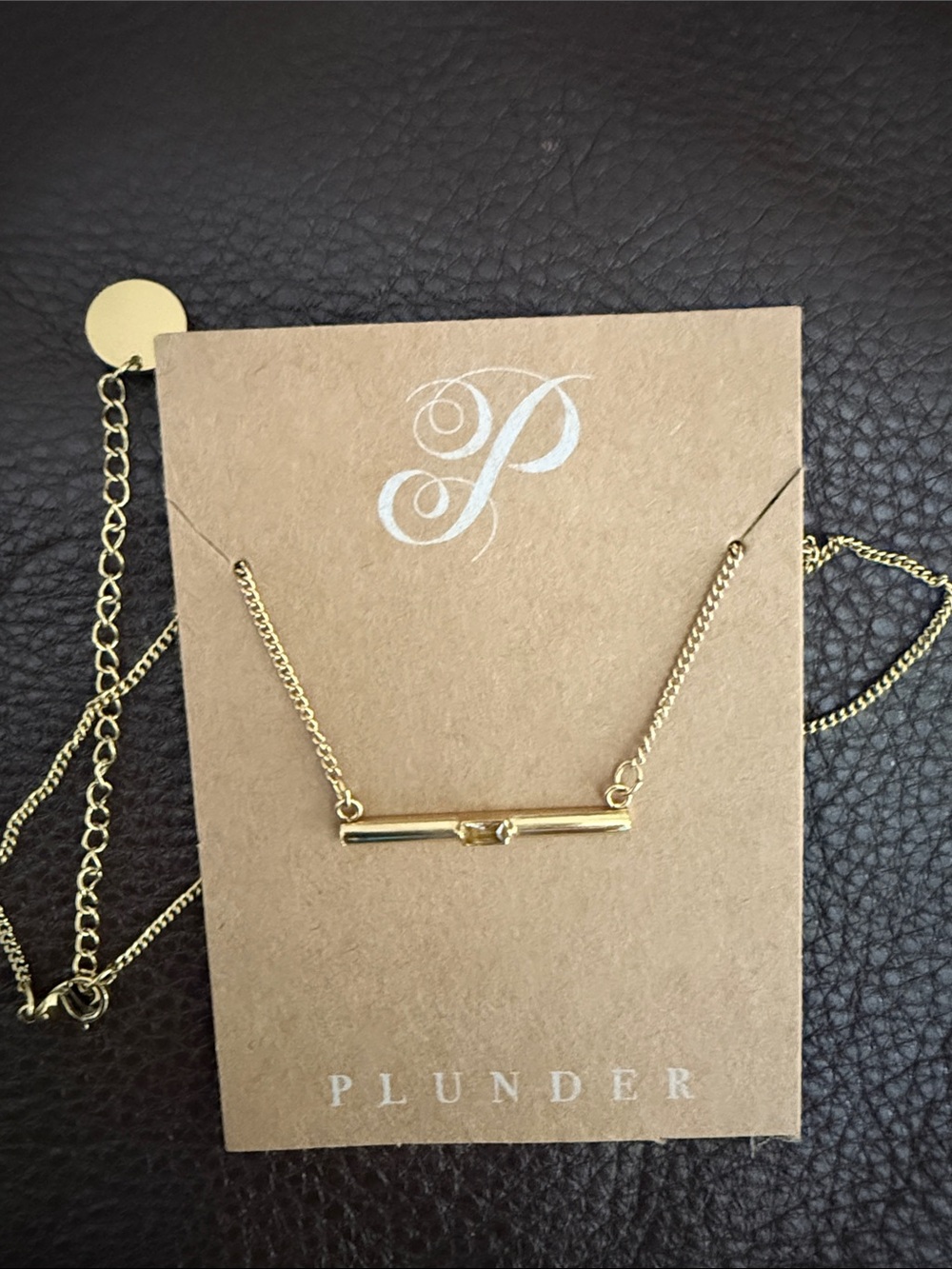 Plunder "Kiah" bar necklace NWT 16.5" to 19.5" adj